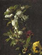 Henri Fantin-Latour,  Kersenbloesem en violen.